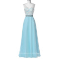 Grace Karin Full-Length ärmellosen V-Ausschnitt New Party Kleider Lange Chiffon Light Blue Abendkleid 8 Größe US 2 ~ 16 GK000039-1